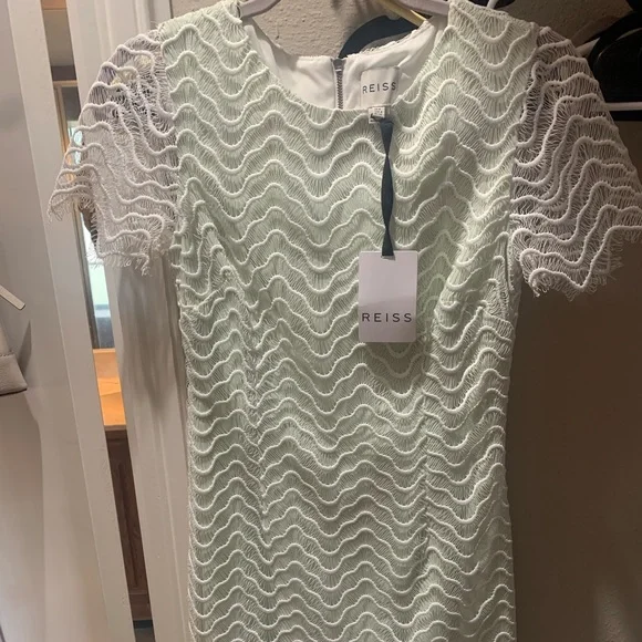 Reiss | Dresses | Reiss Larklace Overlay Dress Mintcream Color Size Uk8us4  | Poshmark